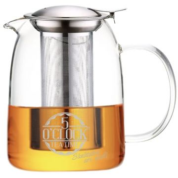 Ceainic 800 borisilicat transparent 5 O'Clock Tea - Tea Brew Ceainic 800 borisilicat transparent 5 O'Clock Tea - Tea Brew