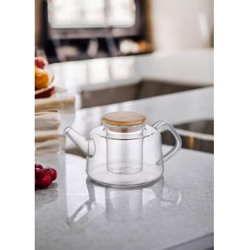 Ceainic, Mia - Kitchenware, 280TMA1959, Sticla , Dimensiune: 20 x 13 x 10 cm / 600 ml, Transparent