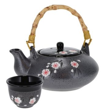 Set Ceainic Portelan si 4 Cesti Alice 650ml